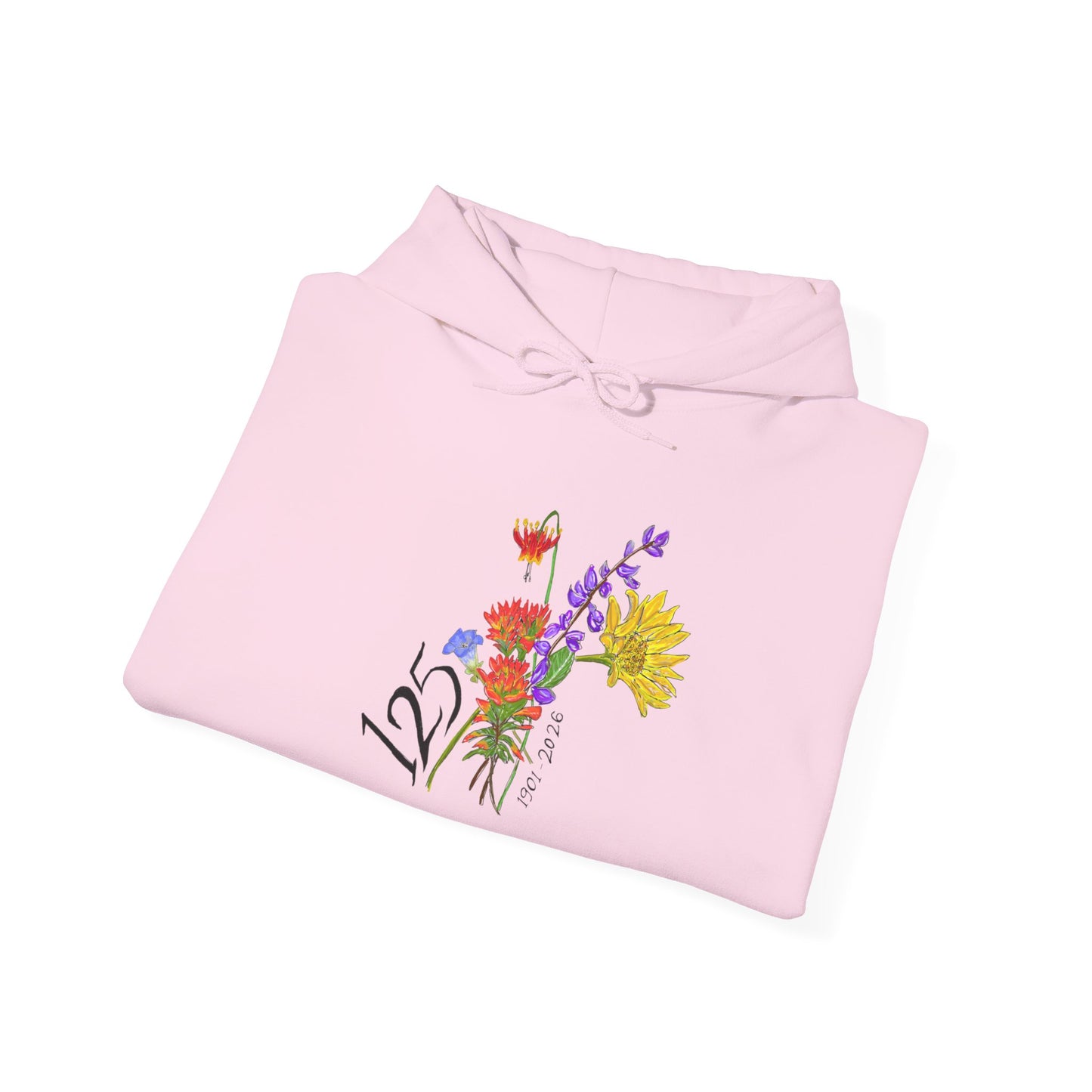 Floral 125 Anniversary Hoodie — Vintage Wildflower Bouquet Design