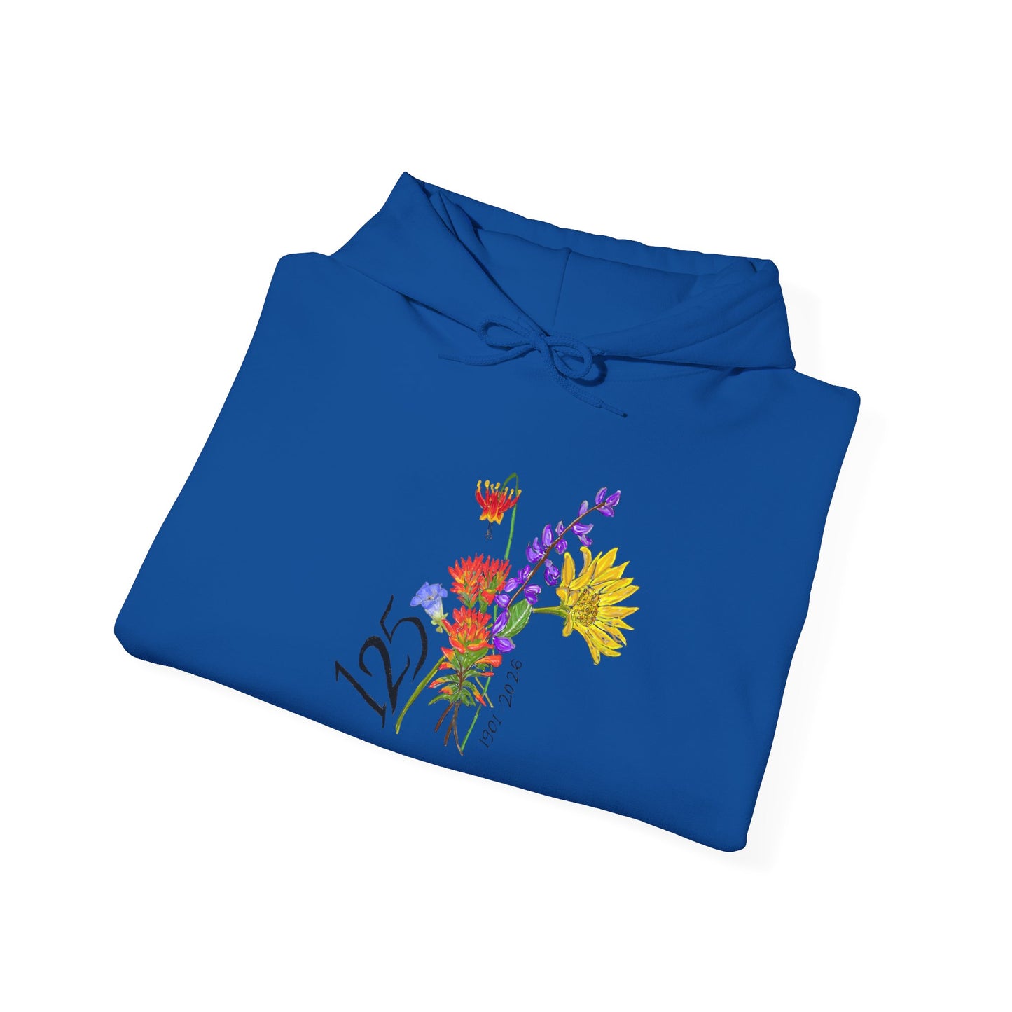 Floral 125 Anniversary Hoodie — Vintage Wildflower Bouquet Design