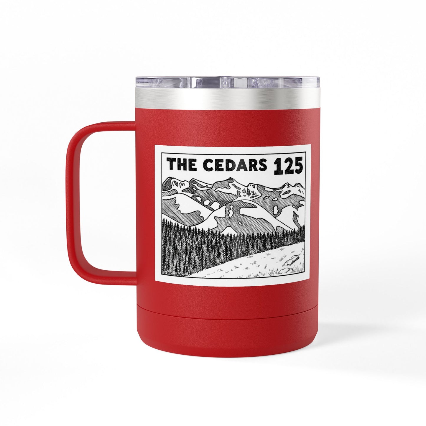 125th Anniversary Floral Travel Mug — Commemorative 15oz Tumbler