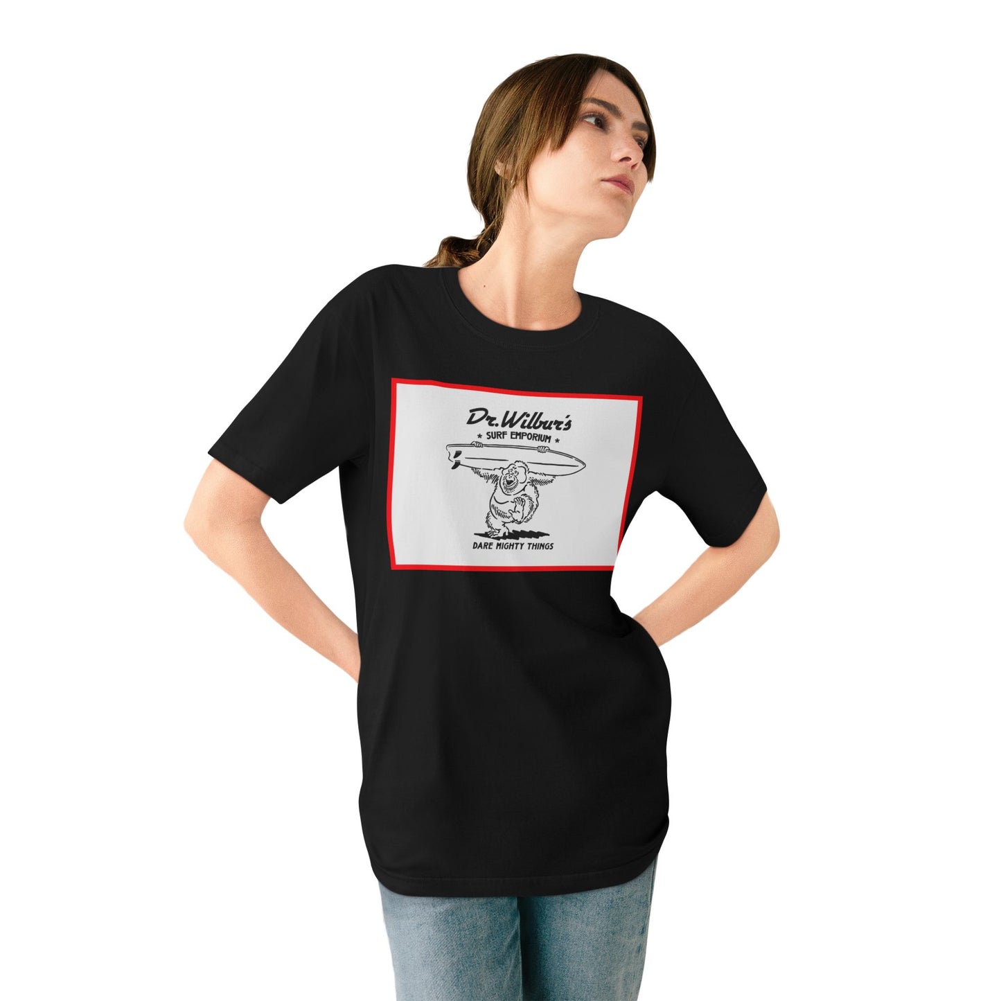 Dancing Orangutan T-Shirt — Graphic Tee RED BORDER