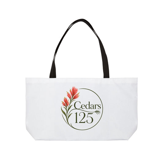 Cedars 125 Floral Logo Weekender Tote — Anniversary Commemorative Travel Bag