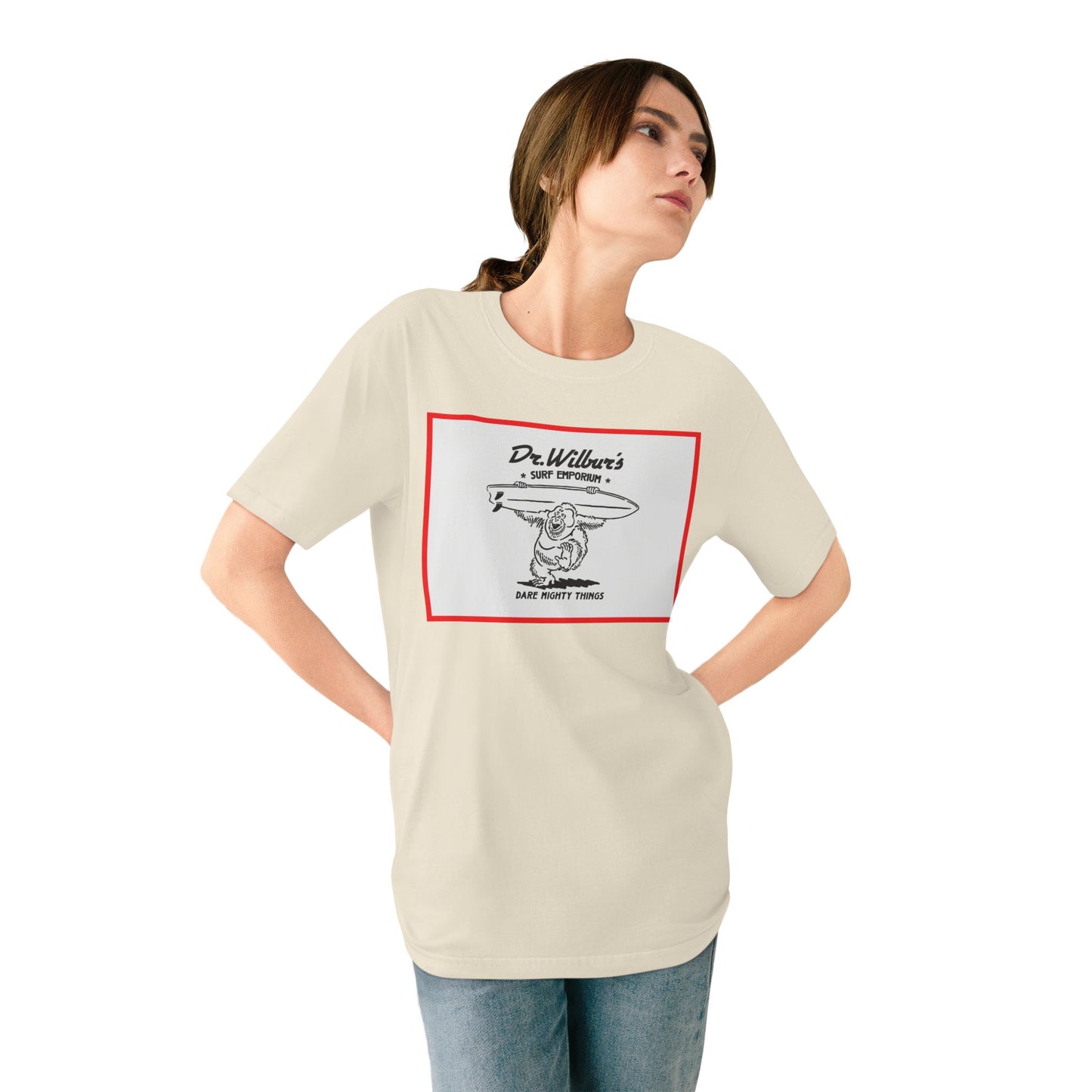 Dancing Orangutan T-Shirt — Graphic Tee RED BORDER