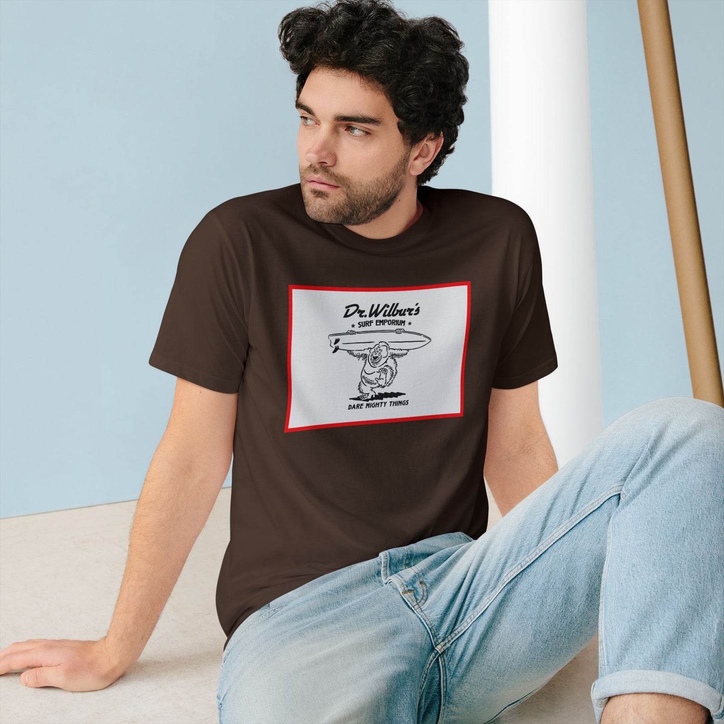 Dancing Orangutan T-Shirt — Graphic Tee RED BORDER
