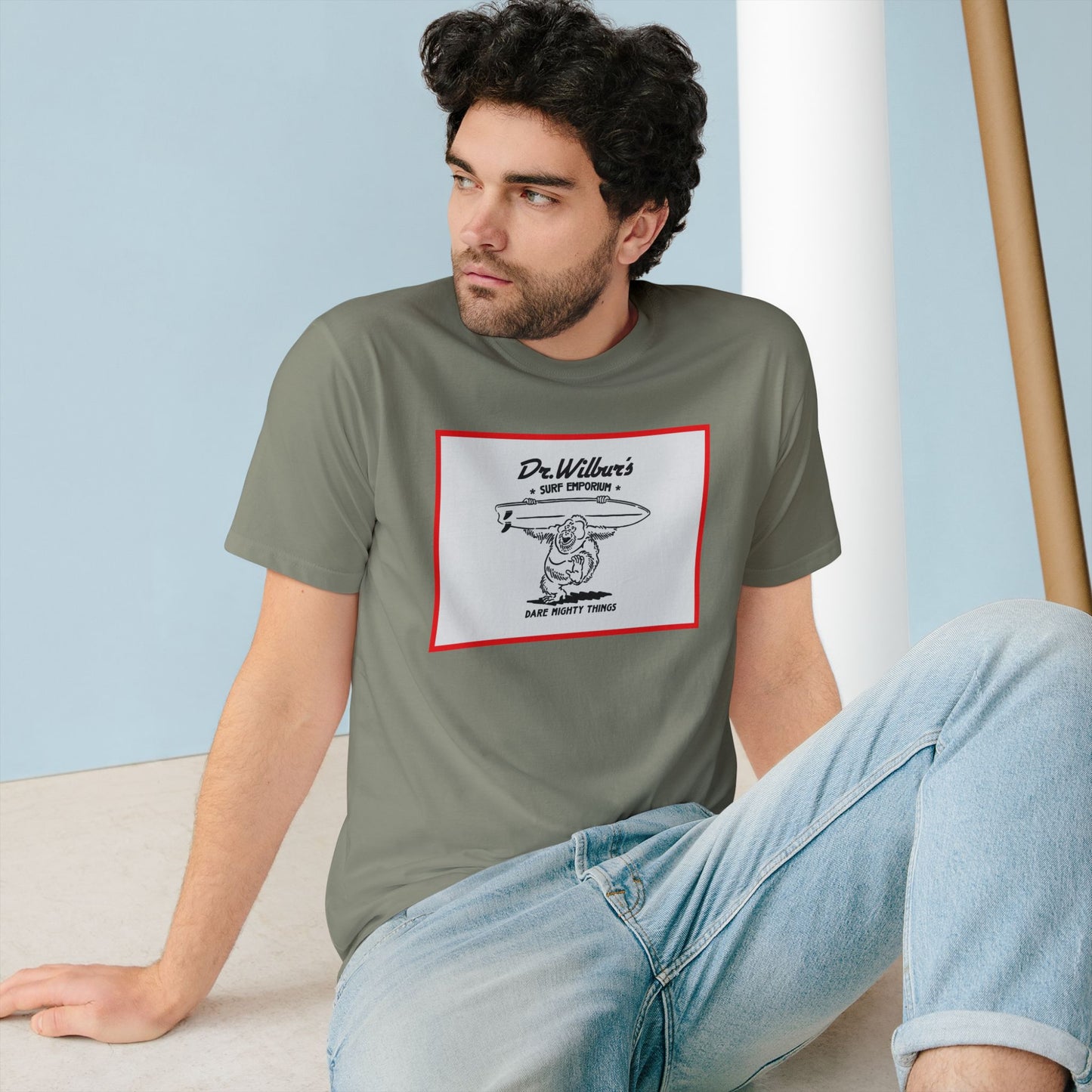 Dancing Orangutan T-Shirt — Graphic Tee RED BORDER