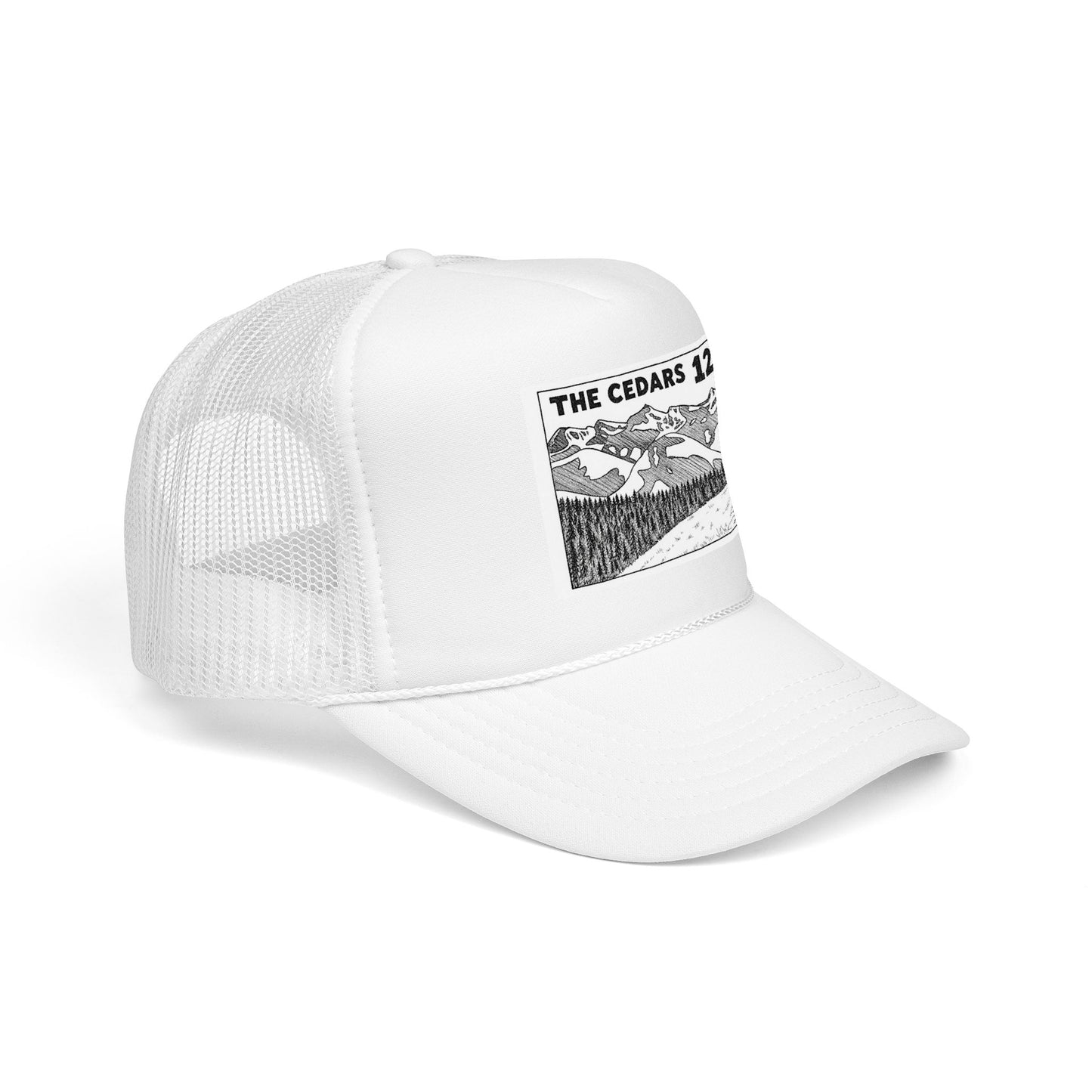 The Cedars 125 Trucker Hat — Vintage Mountain Patch Foam Trucker Cap
