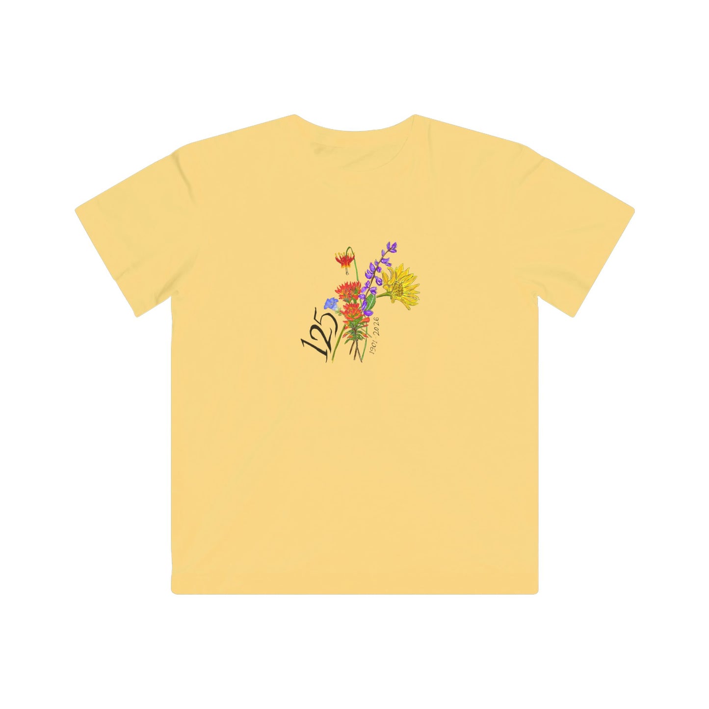 Kids Tee — '125' Wildflower Floral Graphic