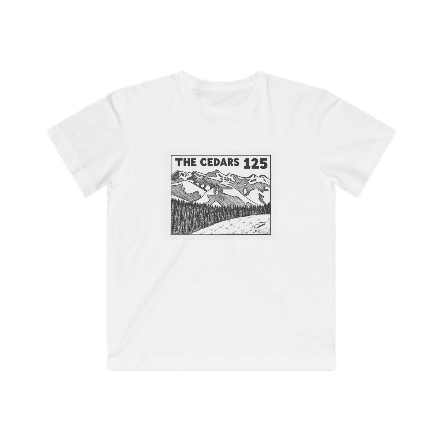 Kids Tee — 'The Cedars 125' Mountain Adventure Graphic