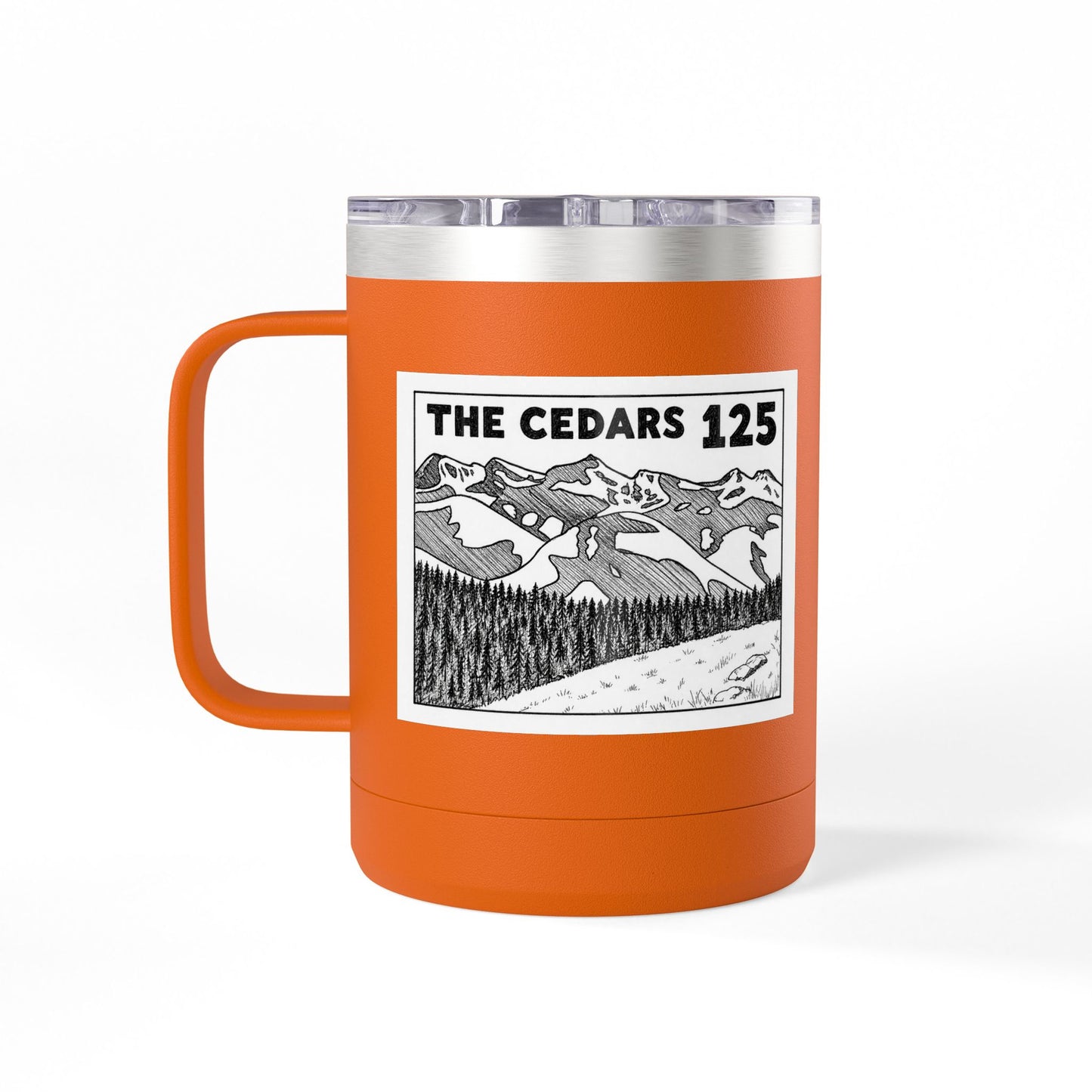 125th Anniversary Floral Travel Mug — Commemorative 15oz Tumbler
