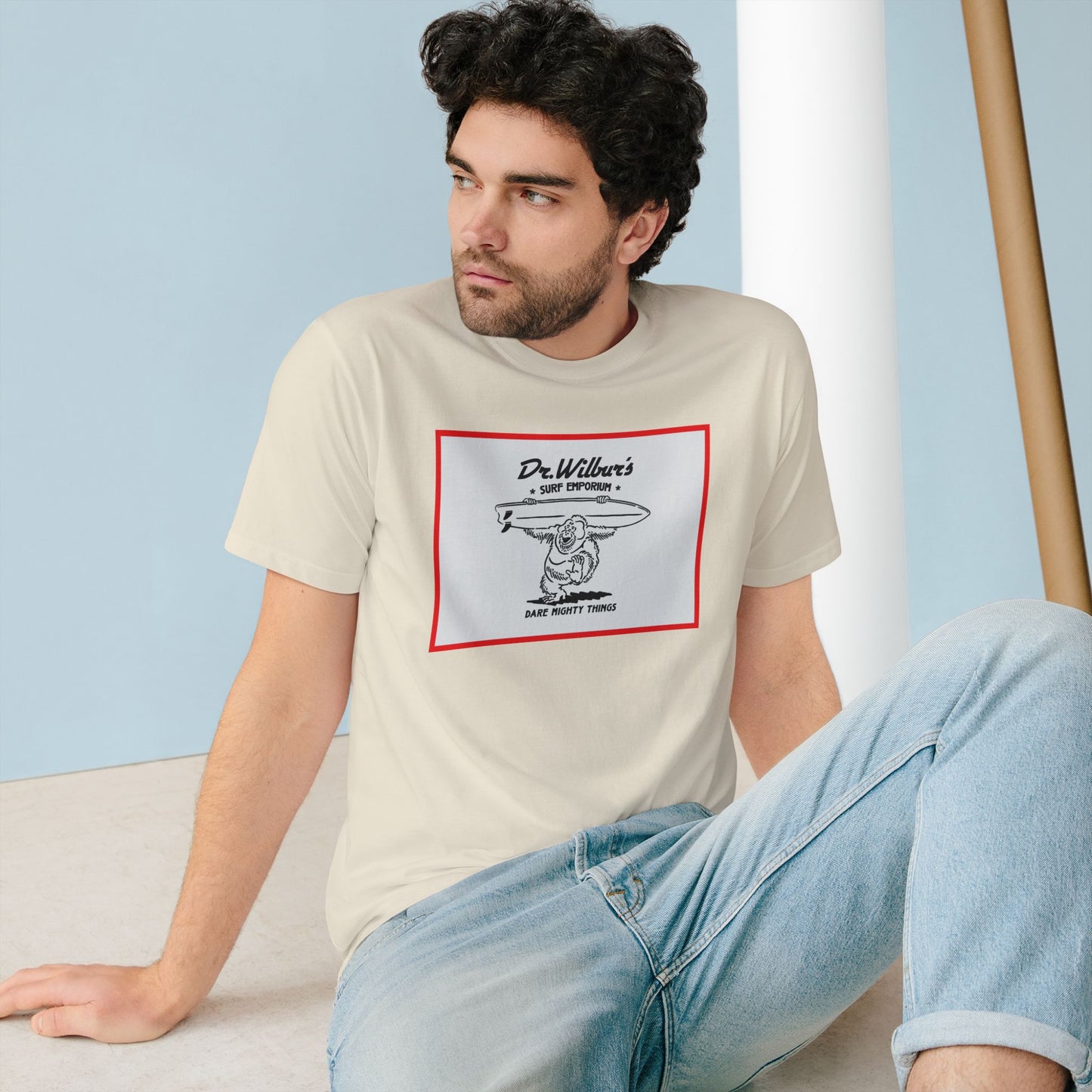Dancing Orangutan T-Shirt — Graphic Tee RED BORDER