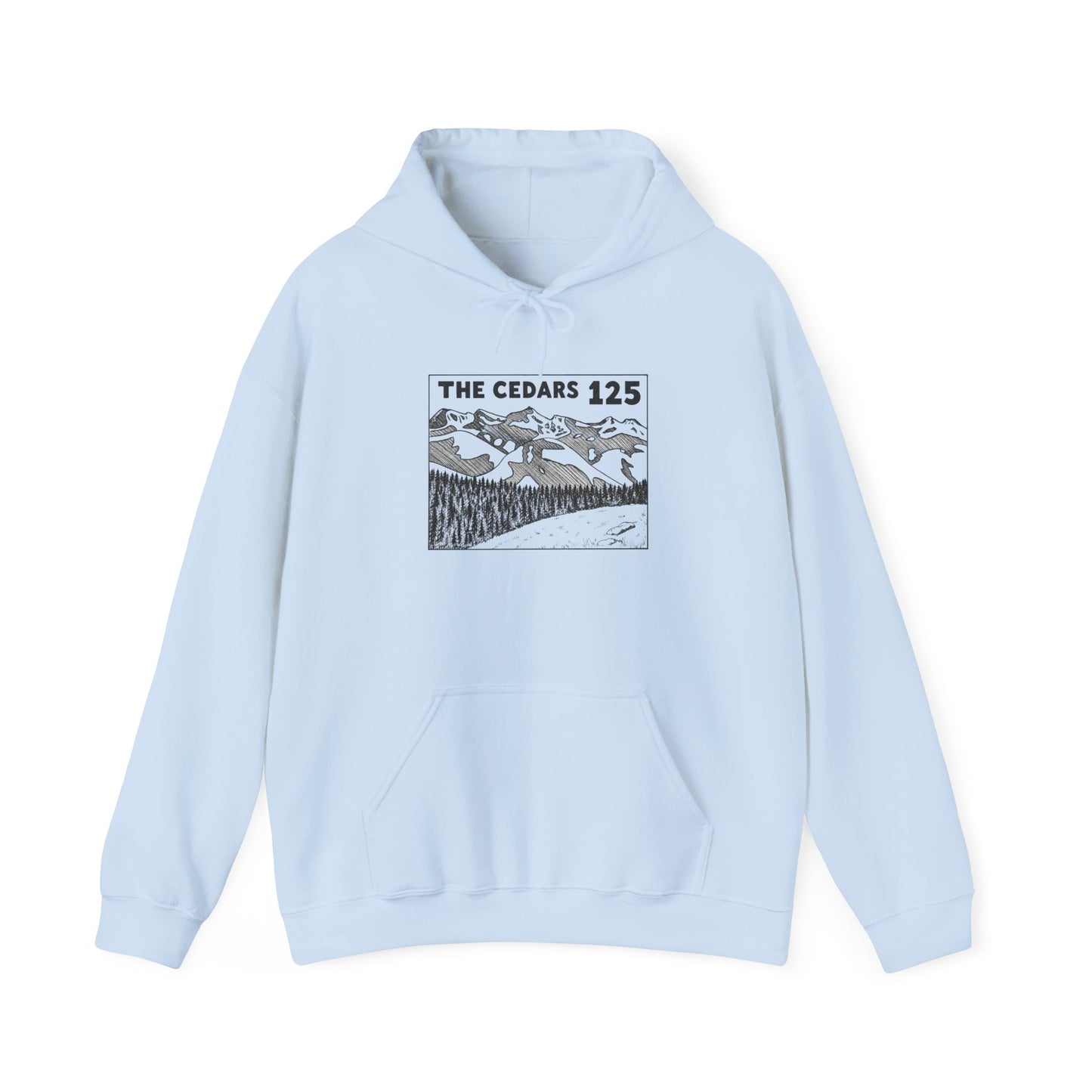 The Cedars 125 Hoodie — Vintage Mountain Graphic Sweatshirt