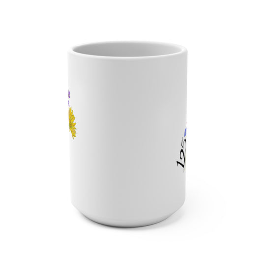 125th Anniversary Floral Mug — Commemorative 15oz Ceramic Coffee Cup (1893–2018)