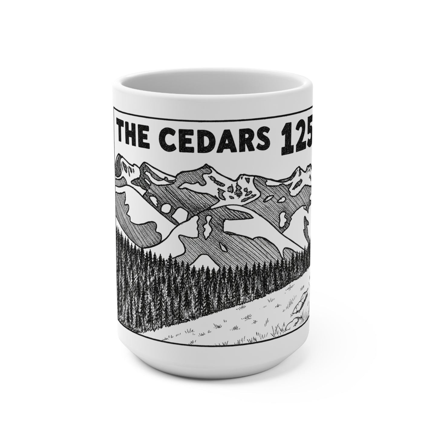 The Cedars 125 Mountain Scenic Mug – 15oz Landscape Coffee Cup