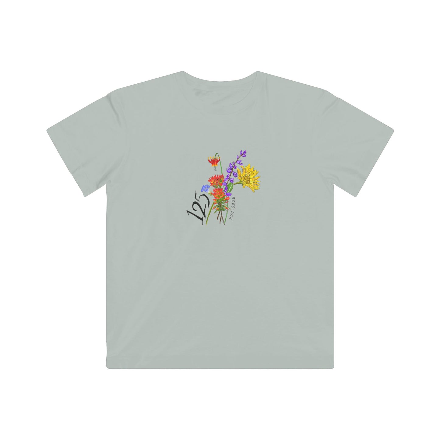 Kids Tee — '125' Wildflower Floral Graphic