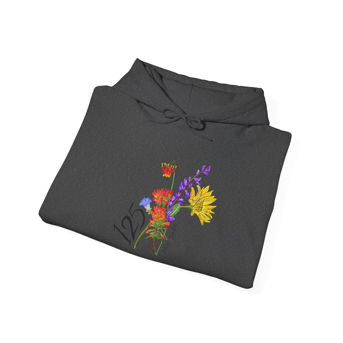 Floral 125 Anniversary Hoodie — Vintage Wildflower Bouquet Design