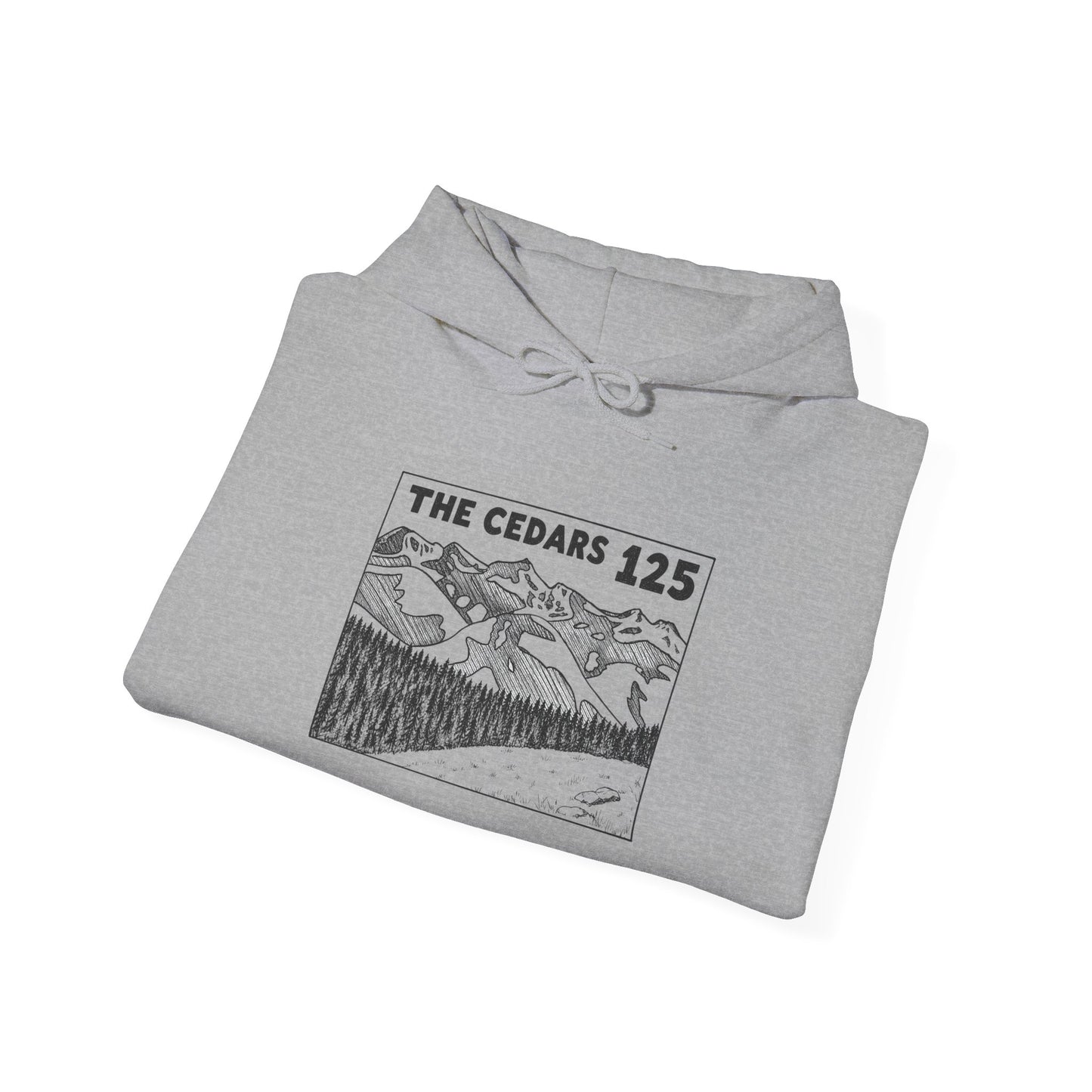 The Cedars 125 Hoodie — Vintage Mountain Graphic Sweatshirt