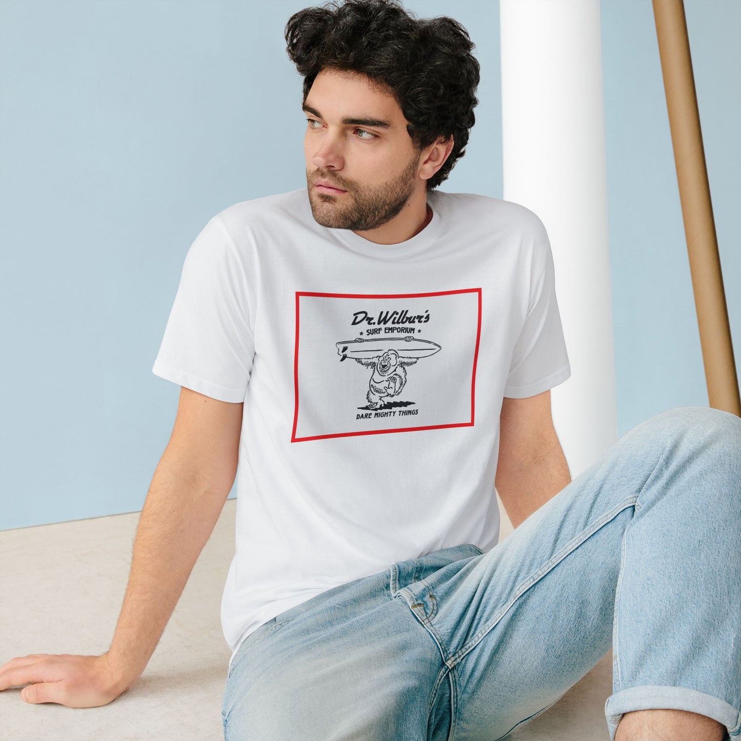 Dancing Orangutan T-Shirt — Graphic Tee RED BORDER