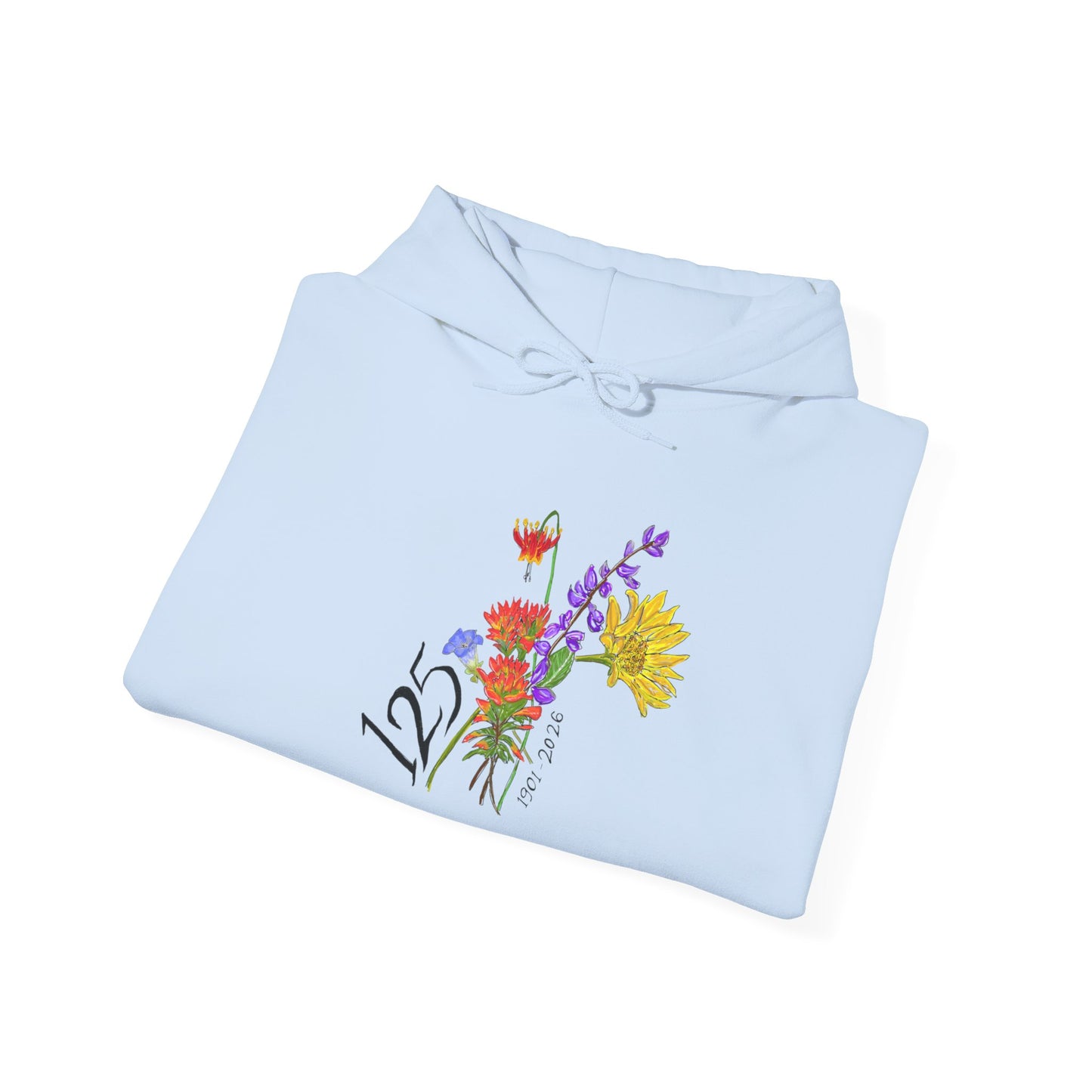 Floral 125 Anniversary Hoodie — Vintage Wildflower Bouquet Design