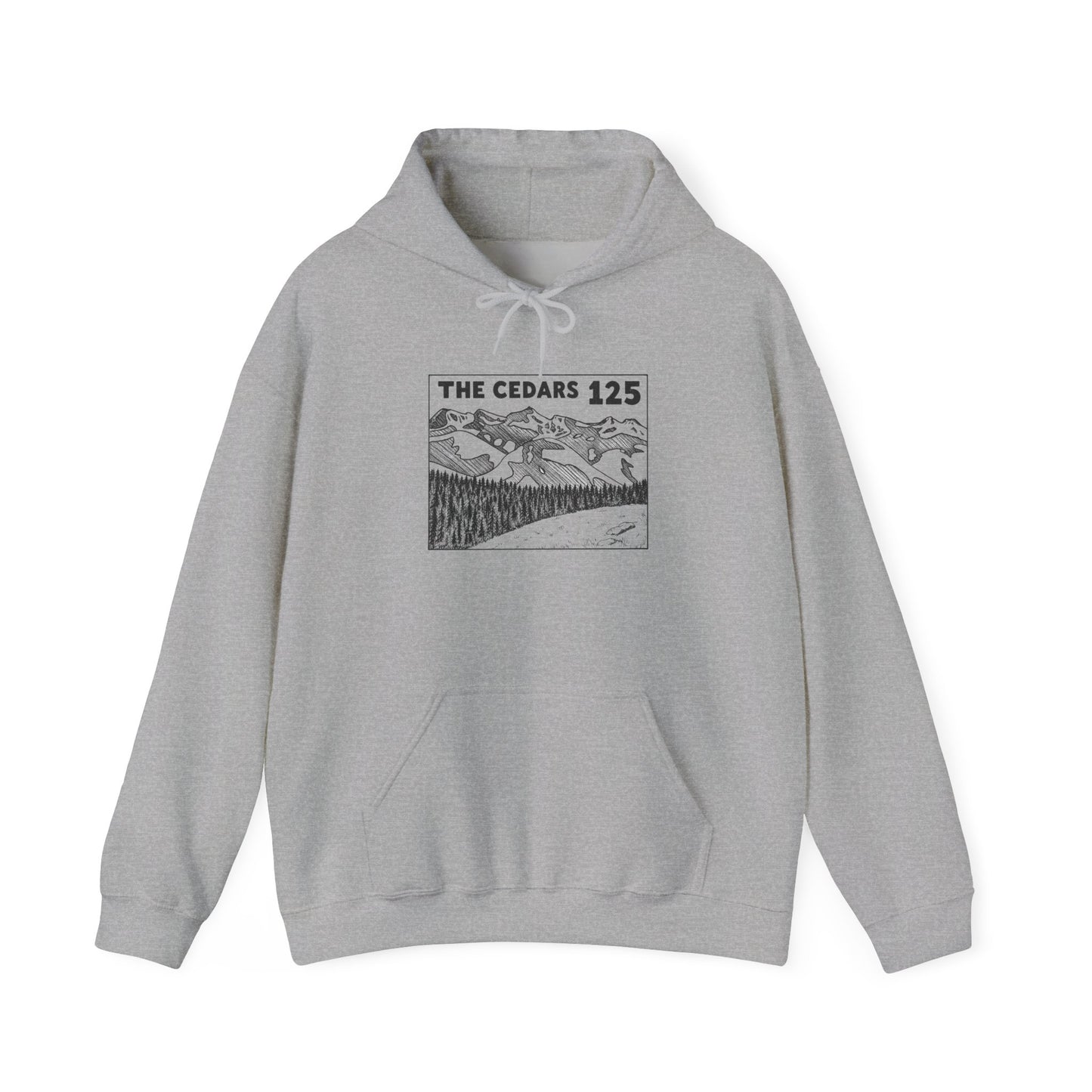 The Cedars 125 Hoodie — Vintage Mountain Graphic Sweatshirt