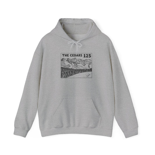 The Cedars 125 Hoodie — Vintage Mountain Graphic Sweatshirt