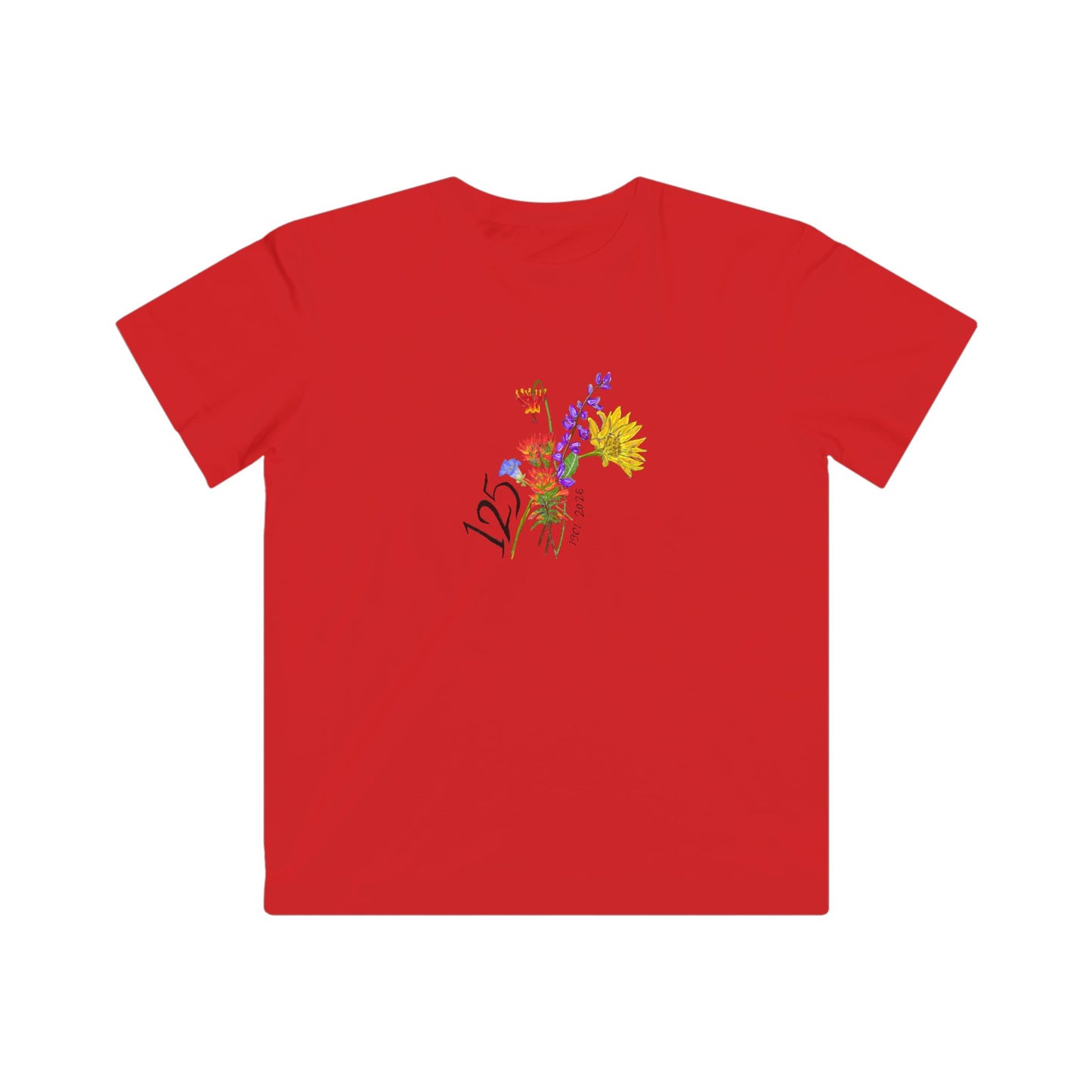 Kids Tee — '125' Wildflower Floral Graphic