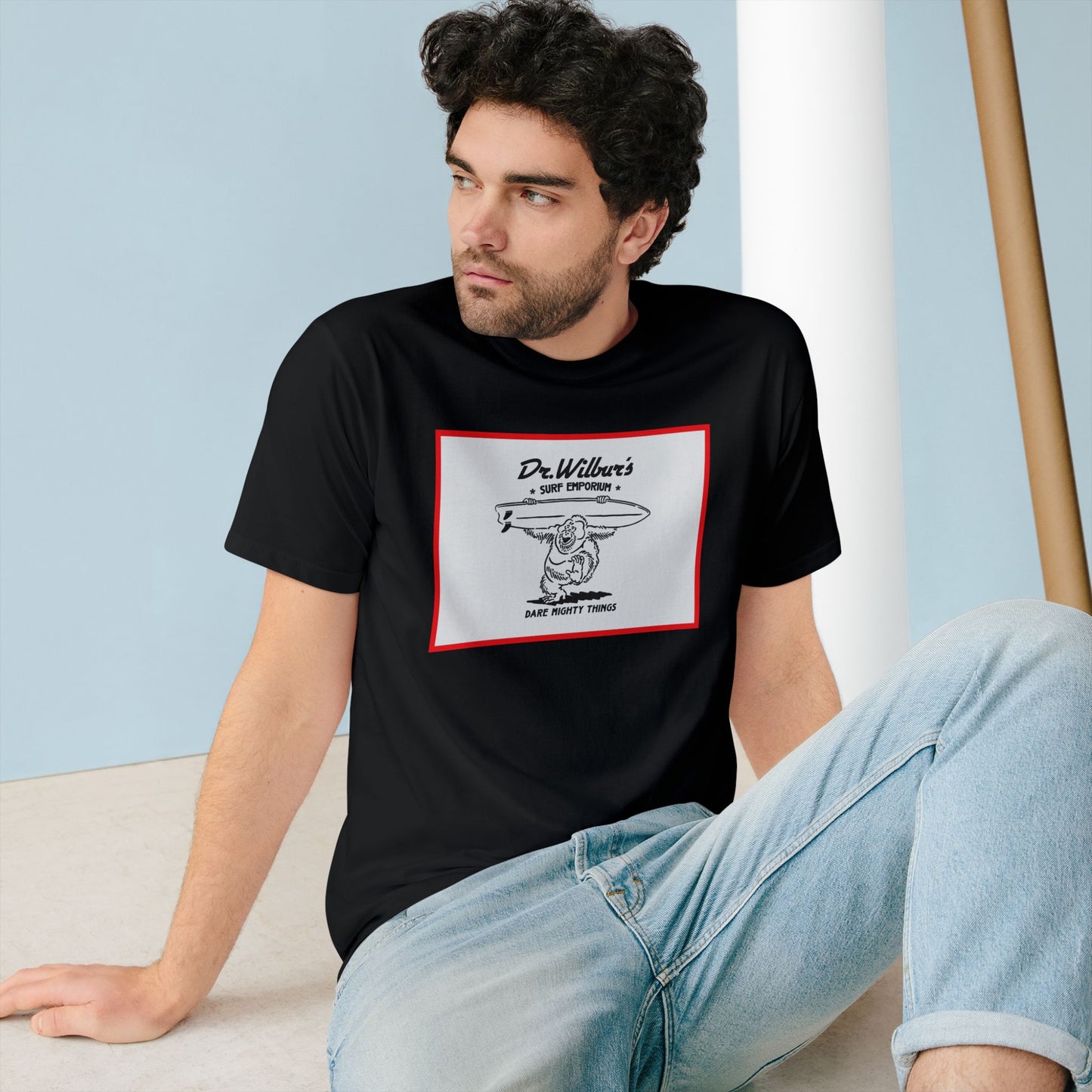 Dancing Orangutan T-Shirt — Graphic Tee RED BORDER