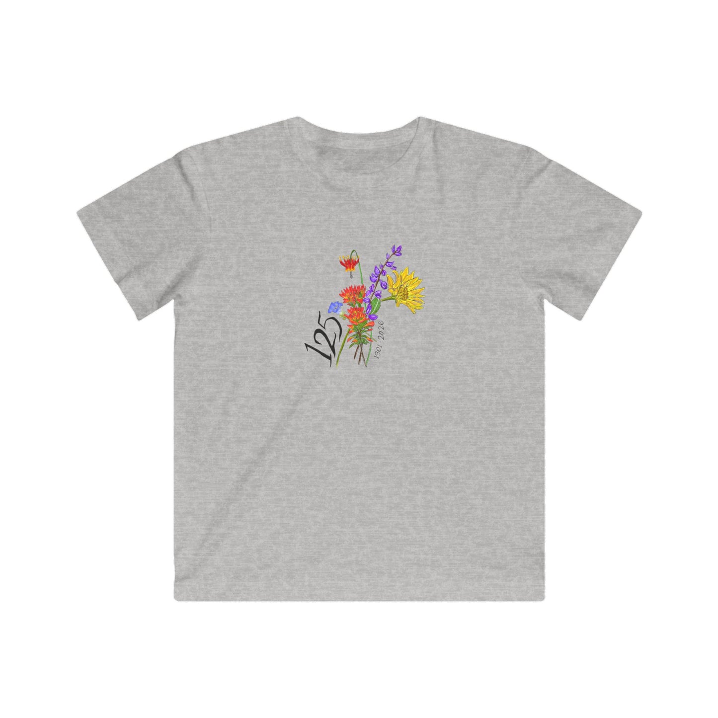 Kids Tee — '125' Wildflower Floral Graphic