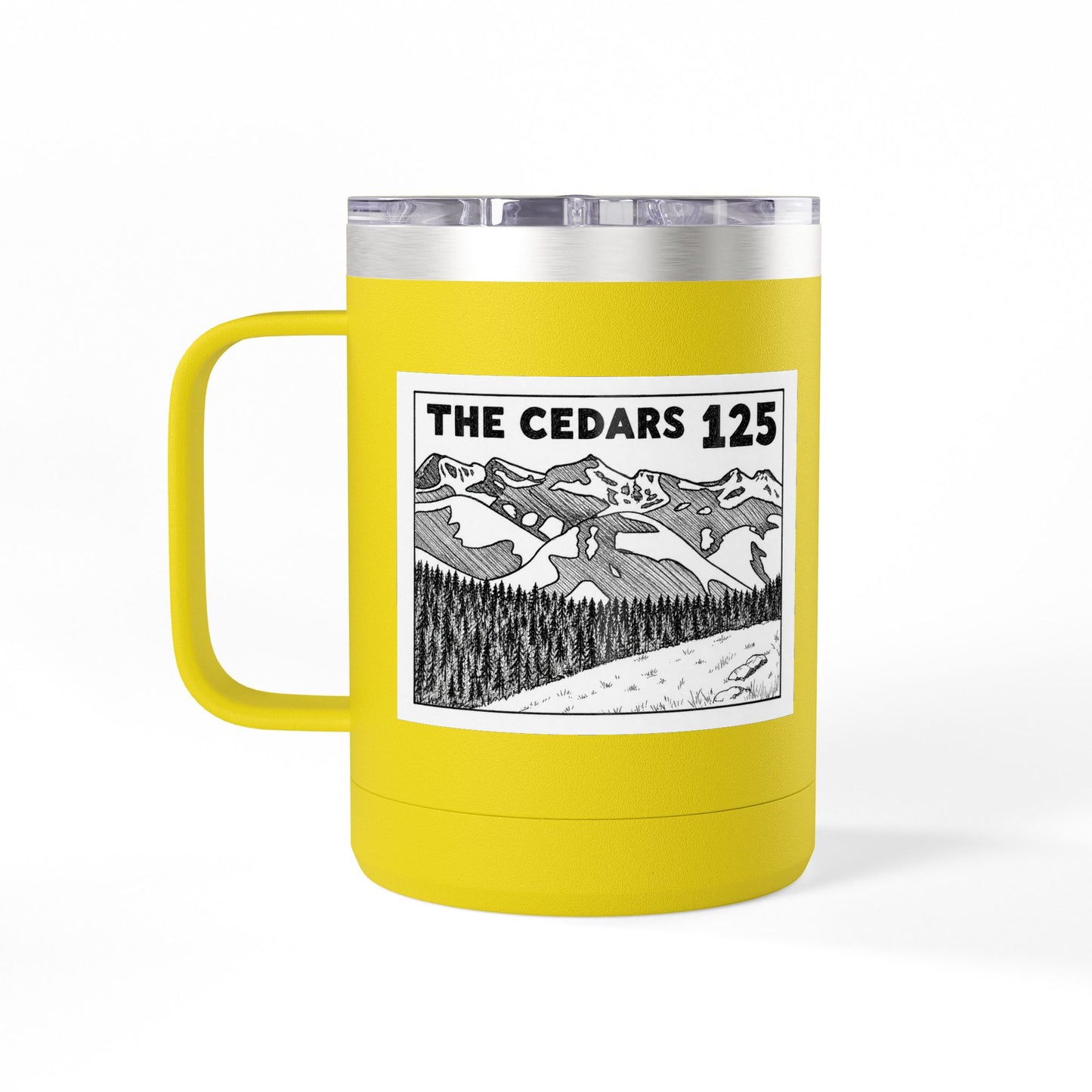 125th Anniversary Floral Travel Mug — Commemorative 15oz Tumbler