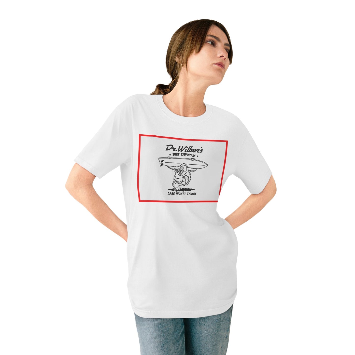Dancing Orangutan T-Shirt — Graphic Tee RED BORDER